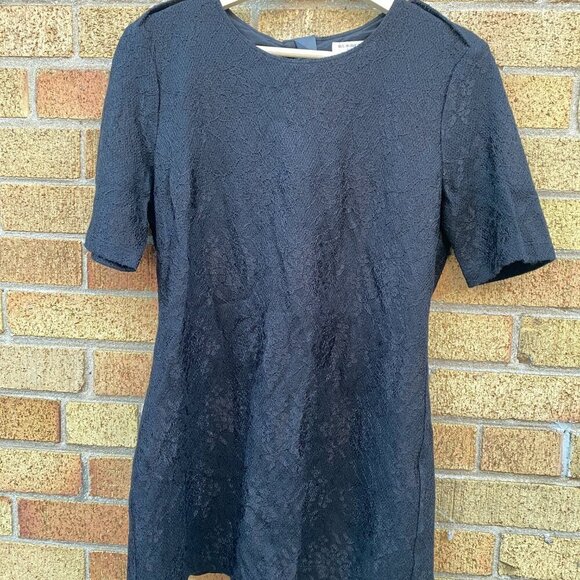 Burberry London Floral Zip Dress Black Mohair Pattern Size 8 - Picture 6 of 16